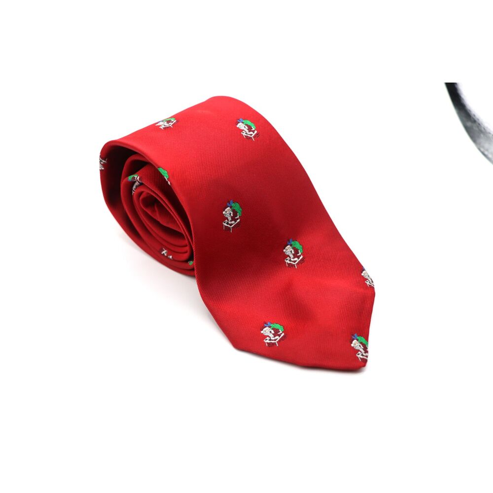 Vintage Barry Korman Christmas Necktie Red Santa